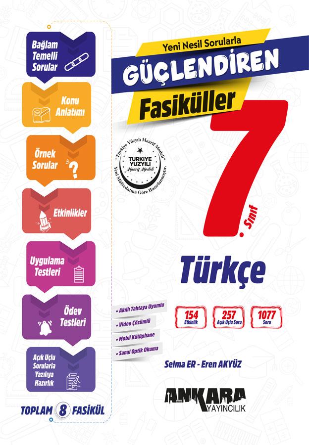 7. Sınıf Türkçe Güçlendiren Fasiküller - Ankara Yayıncılık kitap kapağı