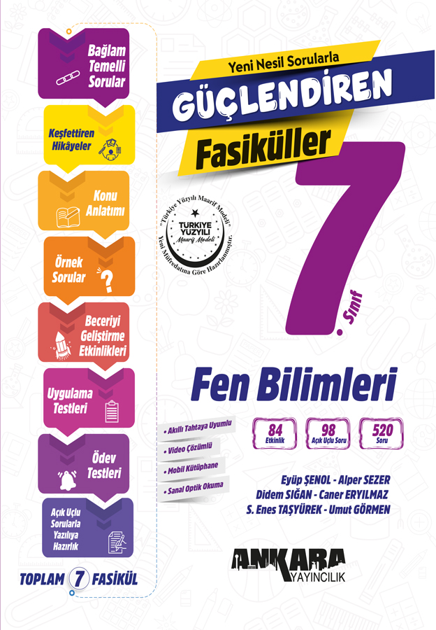 7. Sınıf Fen Bilimleri Güçlendiren Fasiküller - Ankara Yayıncılık kitap kapağı