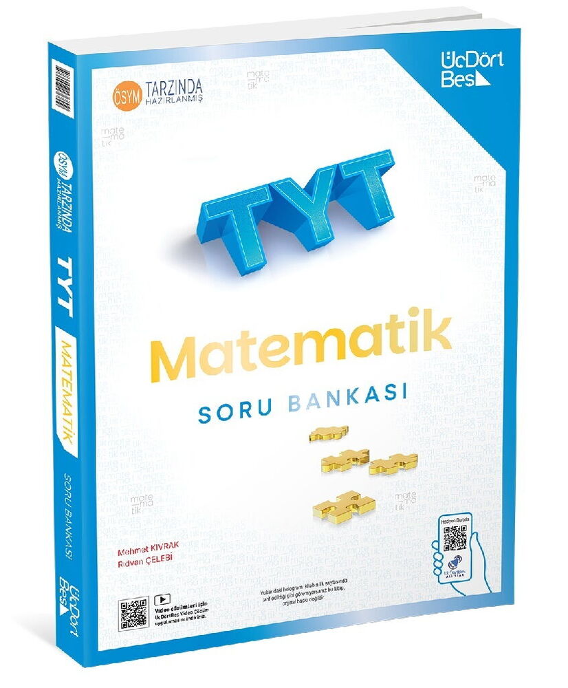 TYT Matematik Soru Bankası - Güncel Baskı - Üç Dört Beş Yayınları kitap kapağı