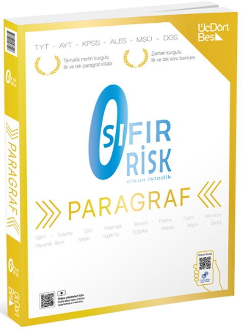 Paragraf Sıfır Risk - Güncel Baskı - Üç Dört Beş Yayınları kitap kapağı