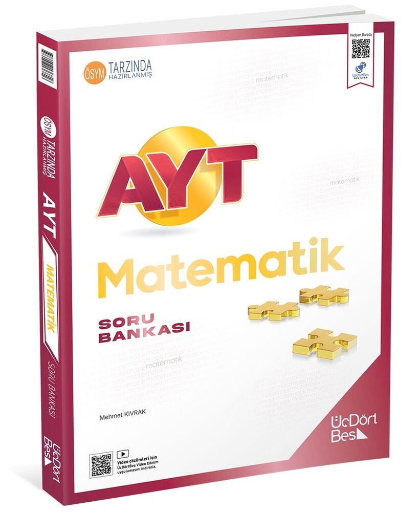AYT Matematik Soru Bankası - Güncel Baskı - Üç Dört Beş Yayınları kitap kapağı