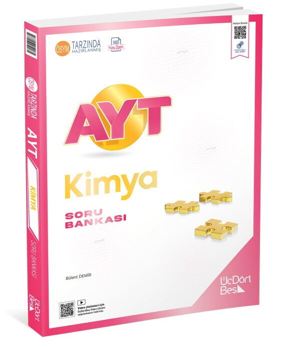 AYT Kimya Soru Bankası - Güncel Baskı - Üç Dört Beş Yayınları kitap kapağı