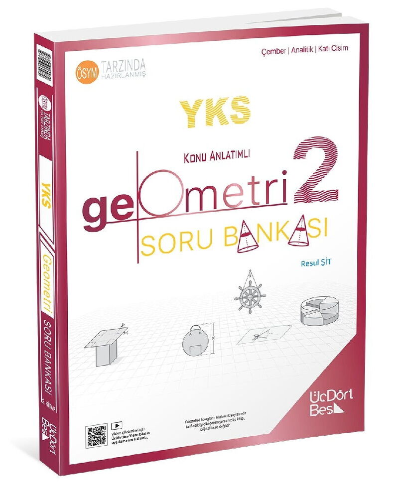 YKS Geometri Soru Bankası 2 - Güncel Baskı - Üç Dört Beş Yayınları kitap kapağı