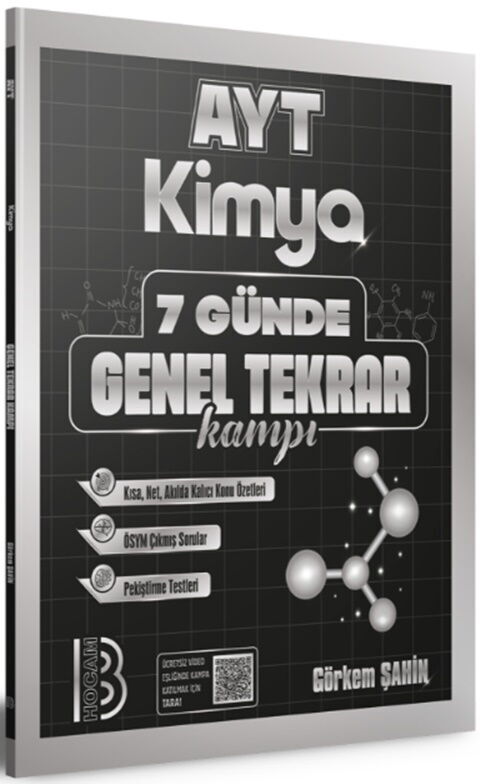 Benim Hocam AYT Kimya 7 Günde Tekrar Kampı - Benim Hocam TYT-AYT kitap kapağı