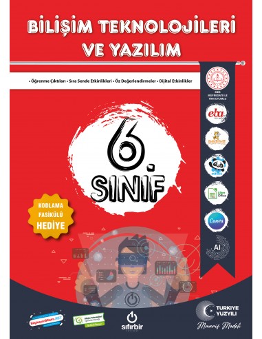 BİLİŞİM TEKNOLOJİLERİ VE YAZILIM 6. SINIF - Sıfırbir Yayınları kitap kapağı