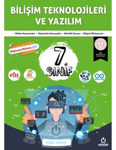 BİLİŞİM TEKNOLOJİLERİ VE YAZILIM 7. SINIF - Sıfırbir Yayınları kitap kapağı