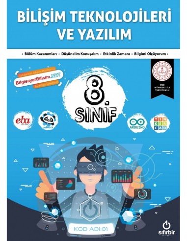 BİLİŞİM TEKNOLOJİLERİ VE YAZILIM 8. SINIF - Sıfırbir Yayınları kitap kapağı