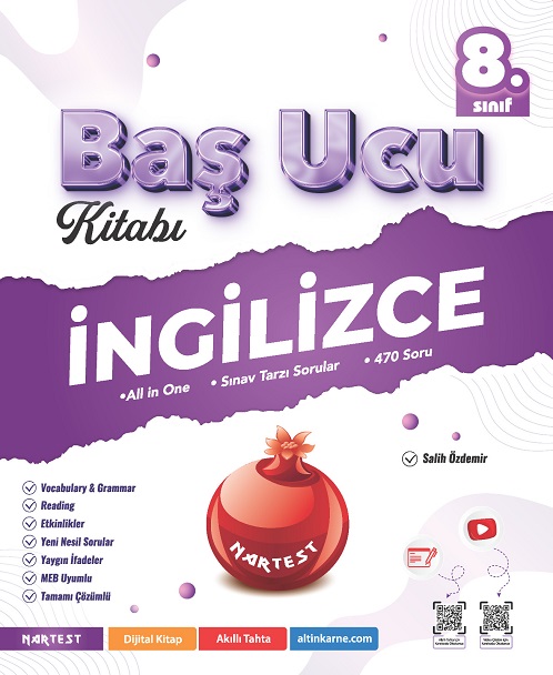 8. SINIF İNGİLİZCE BAŞ UCU KİTABI - Nartest Yayınevi kitap kapağı