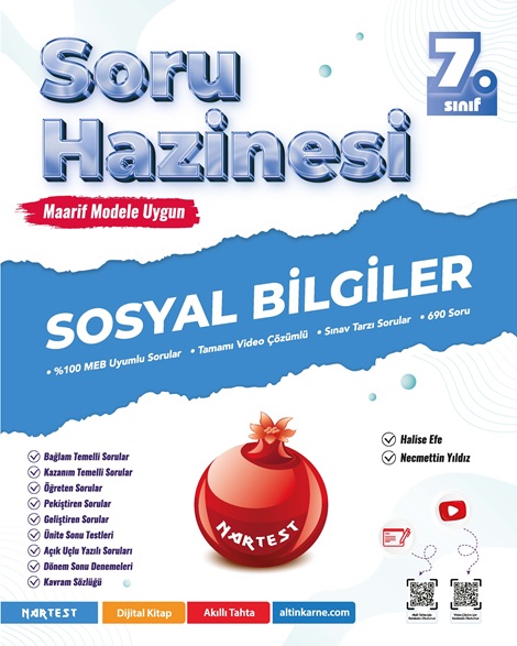 7. SINIF SOSYAL BİLGİLER SORU HAZİNESİ - Nartest Yayınevi kitap kapağı
