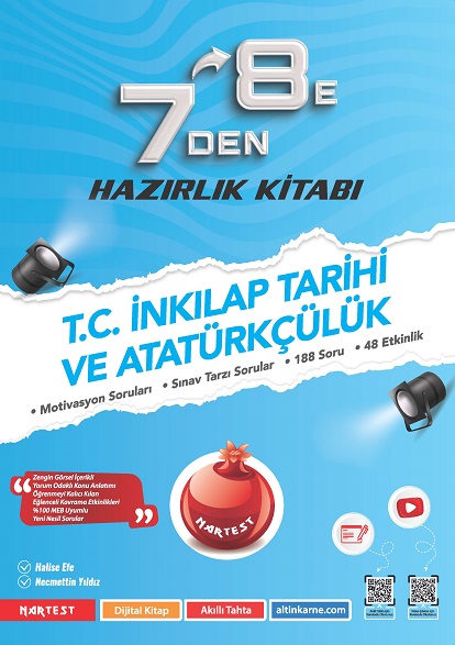 7 DEN 8 E T.C. İNKILAP TARİHİ VE ATATÜRKÇÜLÜK HAZIRLIK KİTABI - Nartest Yayınevi kitap kapağı