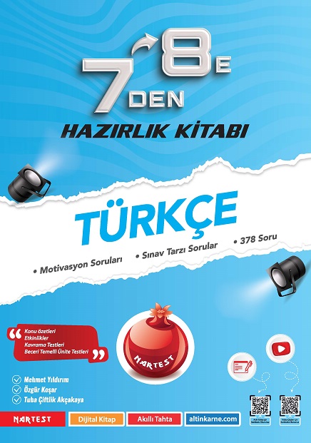 7 DEN 8 E TÜRKÇE HAZIRLIK KİTABI - Nartest Yayınevi kitap kapağı