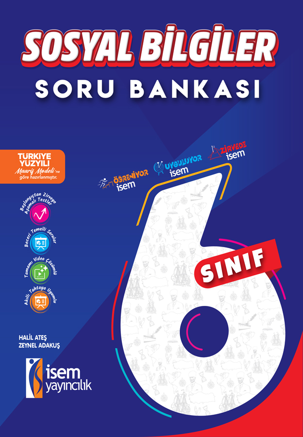 6.SINIF SOSYAL BİLGİLER SORU BANKASI - İsem Yayıncılık kitap kapağı