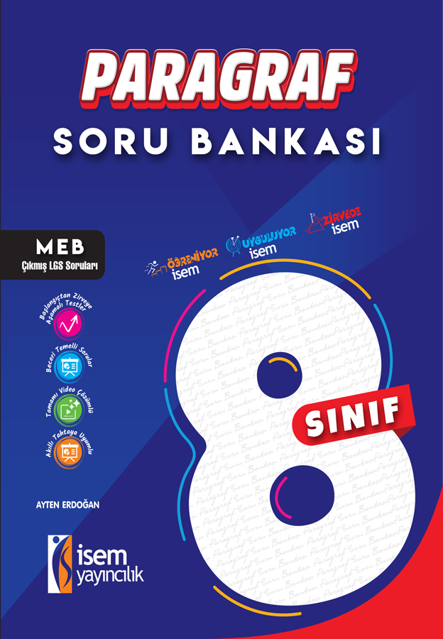 8.SINIF PARAGRAF SORU BANKASI - İsem Yayıncılık kitap kapağı