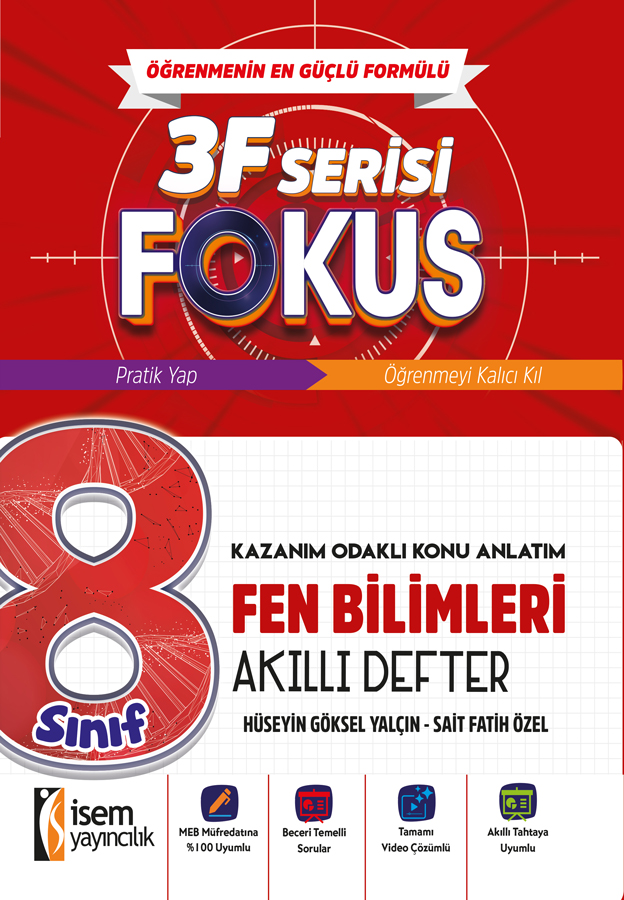 8.SINIF FEN BİLİMLERİ AKILLI DEFTER - İsem Yayıncılık kitap kapağı