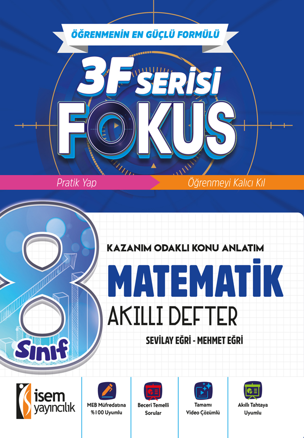 8.SINIF MATEMATİK AKILLI DEFTER - İsem Yayıncılık kitap kapağı
