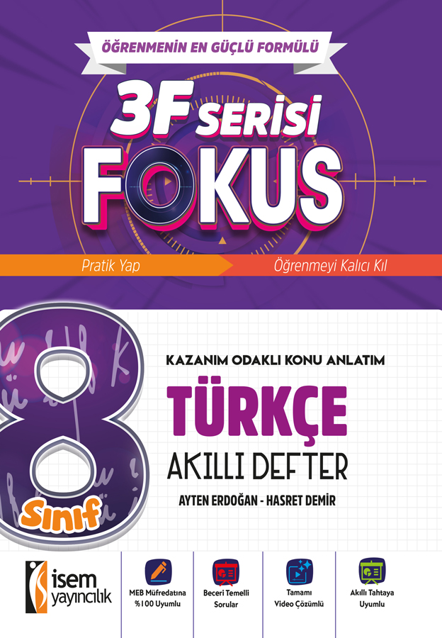 8.SINIF TÜRKÇE AKILLI DEFTER - İsem Yayıncılık kitap kapağı