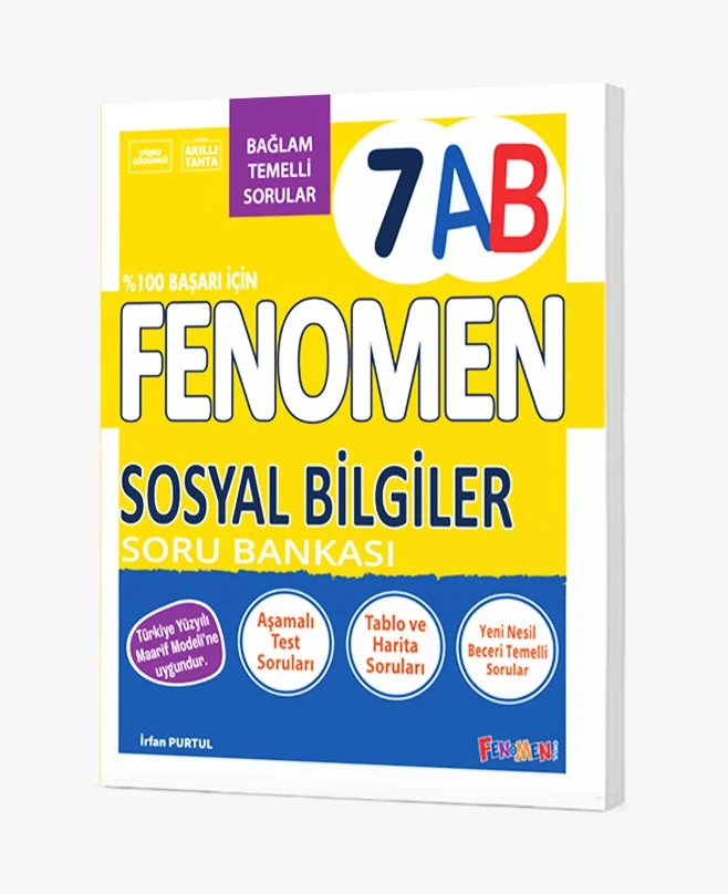 FENOMEN 7 SOSYAL BİLGİLER (A-B) SORU BANKASI - FENOMEN OKUL YAYINLARI kitap kapağı