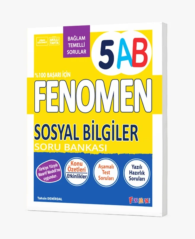 FENOMEN 5 SOSYAL BİLGİLER (A-B) SORU BANKASI - FENOMEN OKUL YAYINLARI kitap kapağı