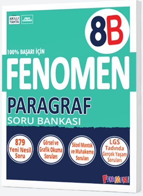 Fenomen Okul Yayınları 8. Sınıf Paragraf B Fenomen Soru Bankası - FENOMEN OKUL YAYINLARI kitap kapağı