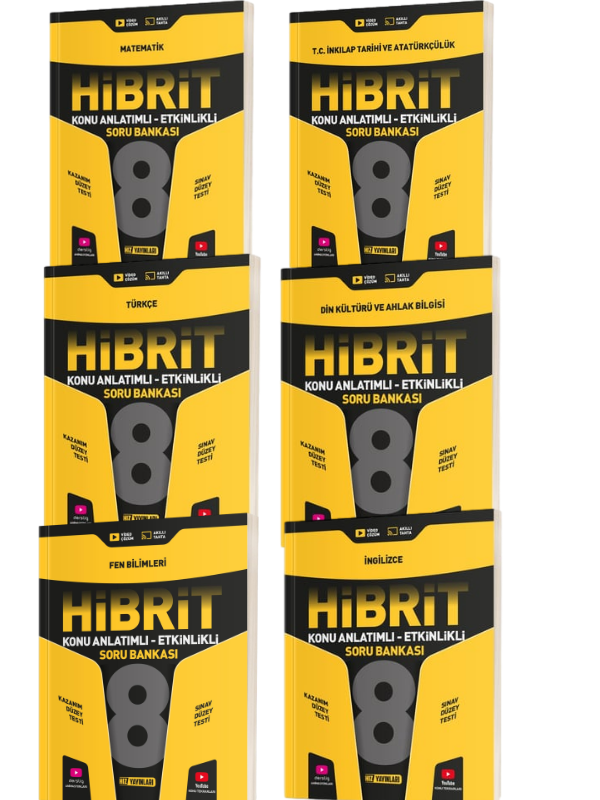 Hız Yayınları Güncel Müfredat 8.SINIF HİBRİT Mat-Fen-Türkçe-İnk.Tarihi-Din-İng. Konu Anlatımlı Etkinlikli Soru Bankası - Hız Yayınları kitap kapağı