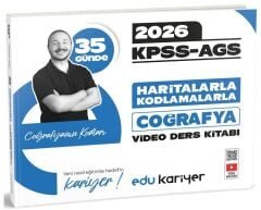 EDU Kariyer 2026 KPSS MEB-AGS 35 Günde Haritalarla Kodlamalarla Coğrafyanın Kodları Video Ders Notları Kitabı - Yunus Turan EDU Kariyer