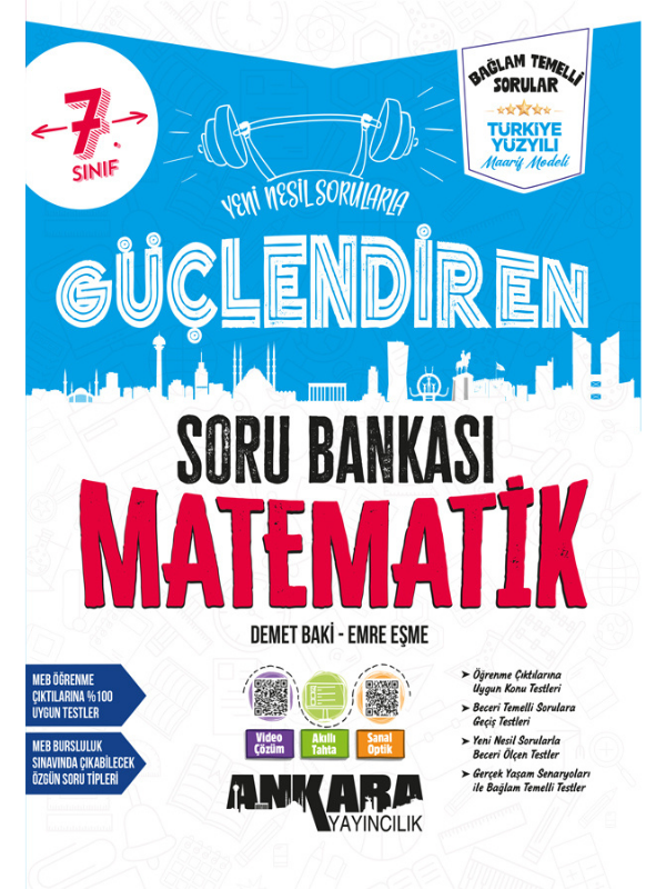 2027 7.Sınıf Güçlendiren Matematik 100 Maarif Bağlam Temelli Yeni Müfredat Soru Bankası - Ankara Yayıncılık kitap kapağı