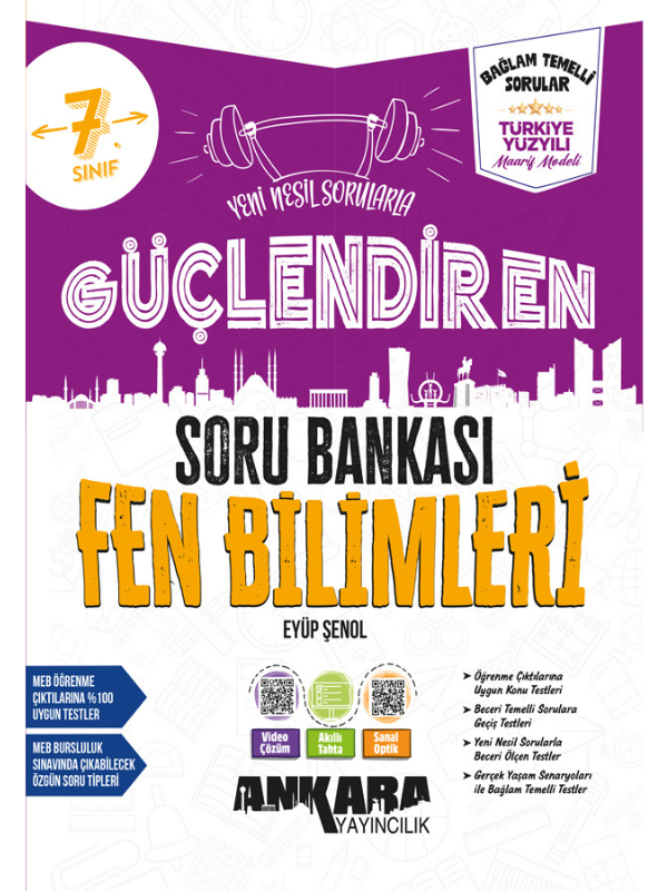 2027 7.Sınıf Güçlendiren Fen Bilimleri 100 Maarif Bağlam Temelli Yeni Müfredat Soru Bankası - Ankara Yayıncılık kitap kapağı