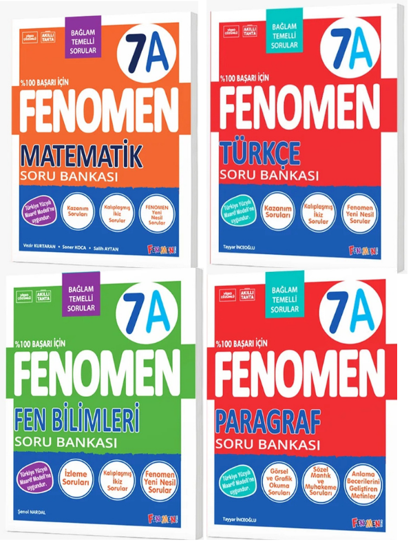 2027 7.Sınıf MATEMATİK A-TÜRKÇE A-FEN A-PARAGRAF A-%100 Marif Yeni Müfredat Soru Bankası Seti - FENOMEN OKUL YAYINLARI kitap kapağı