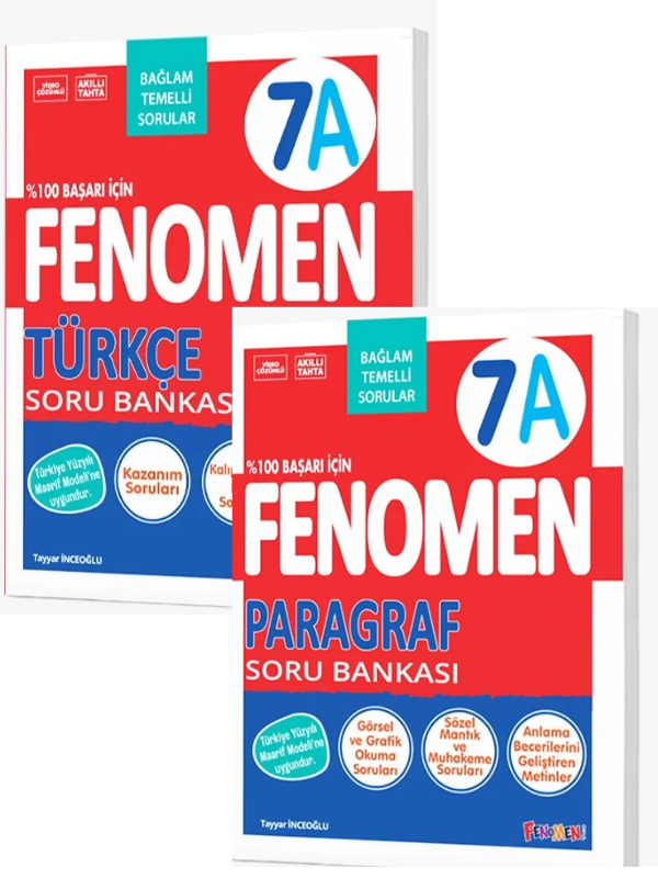2027 7.Sınıf TÜRKÇE A-PARAGRAF A Kolay Orta Seviye %100 Marif Yeni Müfredat Soru Bankası Seti - FENOMEN OKUL YAYINLARI kitap kapağı