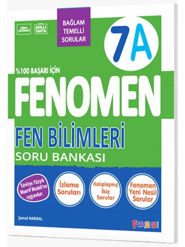 2027 7.Sınıf FEN BİLİMLERİ A Kolay Orta Seviye %100 Marif Yeni Müfredat Soru Bankası(YENİ ÜRÜN) - FENOMEN OKUL YAYINLARI kitap kapağı