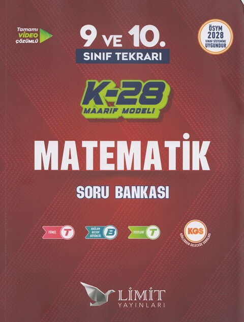 Limit Yayınları TYT 9 ve 10. Sınıf Tekrarı Matematik K-28 Maarif Model Soru Bankası - Limit Yayınları kitap kapağı
