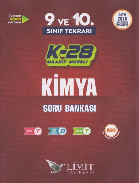 Limit Yayınları TYT 9 ve 10. Sınıf Tekrarı Kimya K-28 Maarif Model Soru Bankası - Limit Yayınları kitap kapağı