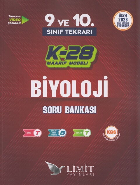 Limit Yayınları TYT 9 ve 10. Sınıf Tekrarı Biyoloji K-28 Maarif Model Soru Bankası - Limit Yayınları kitap kapağı
