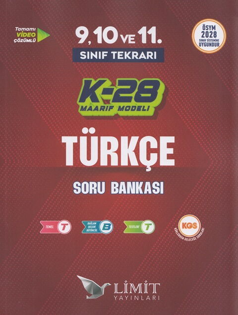 Limit Yayınları TYT 9 ve 10. Sınıf Tekrarı Türkçe K-28 Maarif Model Soru Bankası - Limit Yayınları kitap kapağı