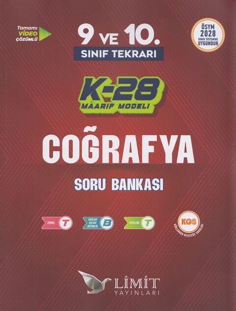 Limit Yayınları TYT 9 ve 10. Sınıf Tekrarı Coğrafya K-28 Maarif Model Soru Bankası - Limit Yayınları kitap kapağı