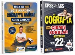 Eğit Akademi 2026 KPSS MEB-AGS Coğrafya Amiral Soru Bankası +  Çıkmış Sorular Son 22 Yıl 2 li Set - Mehmet Eğit Eğit Akademi