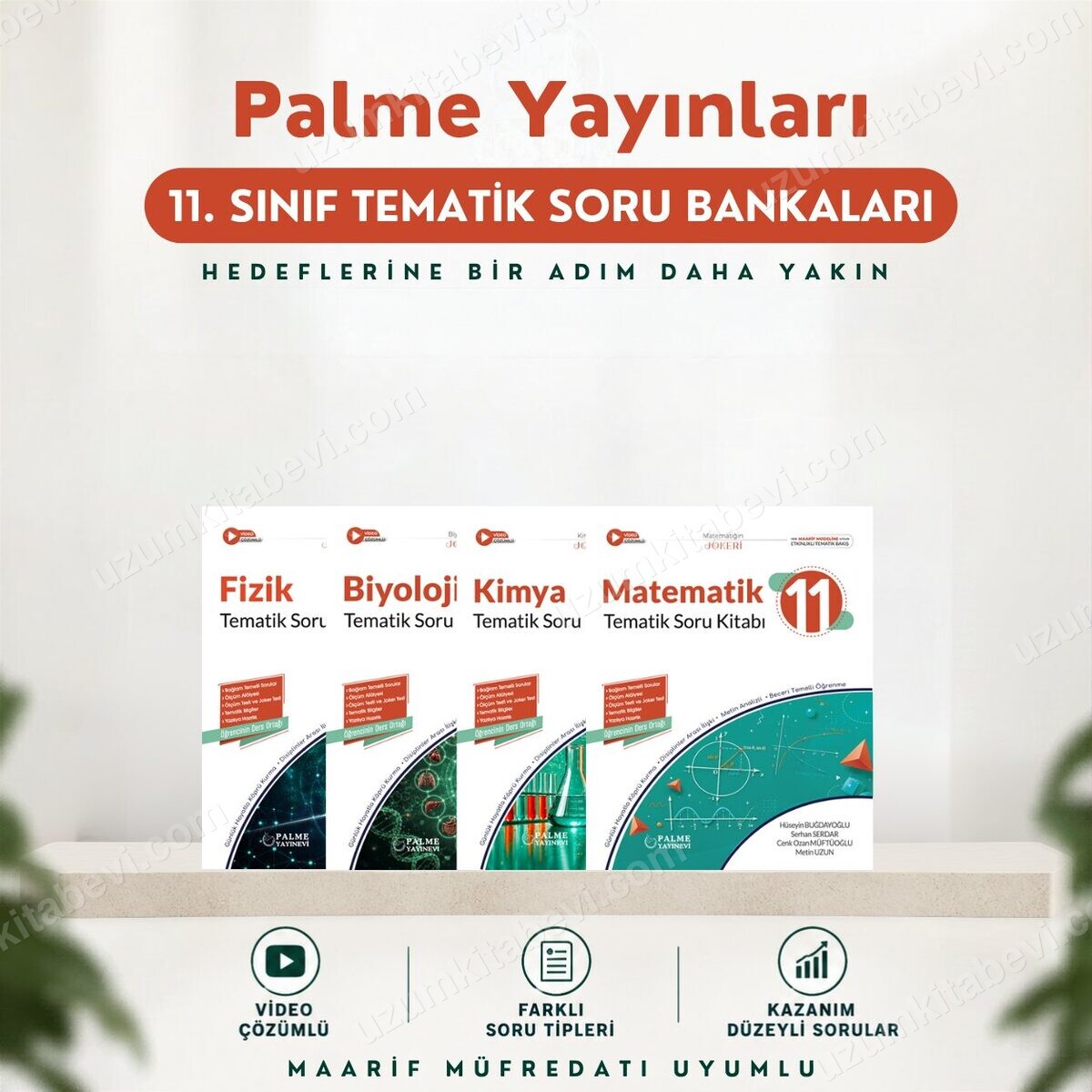 Palme Yayınları 11.Sınıf 2027 MATEMATİK-FİZİK-KİMYA-BİYOLOJİ %100 Yeni Müfredat Tematik Soru Bankası (Yeni Ürün) - Palme Yayınları kitap kapağı