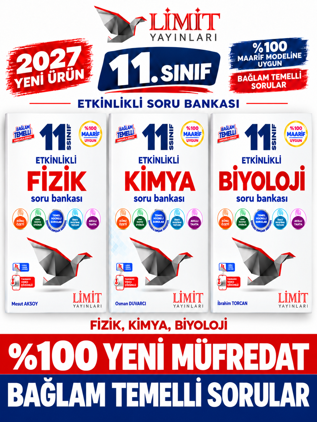 Limit Yayınları Limit 2027 11.Sınıf Fizik-Kimya-Biyoloji(3 Kitap )%100 YENİ MÜFREDAT Etkinlikli Soru Bankası Set(Yeni Ürün) - Limit Yayınları kitap kapağı