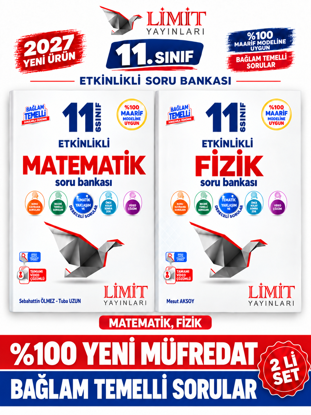 Limit Yayınları Limit 2027 11.Sınıf Matematik-Fizik 2 Kitap %100 YENİ MÜFREDAT Etkinlikli Soru Bankası Set(Yeni Ürün) - Limit Yayınları kitap kapağı