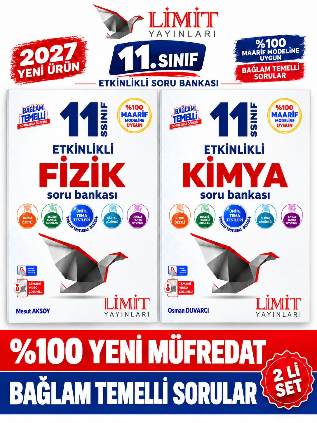 Limit Yayınları Limit 2027 11.Sınıf Fizik-Kimya 2 Kitap %100 YENİ MÜFREDAT Etkinlikli Soru Bankası Set(Yeni Ürün) - Limit Yayınları kitap kapağı