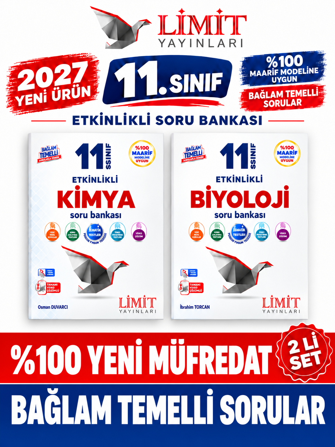Limit Yayınları Limit 2027 11.Sınıf Biyoloji-Kimya 2 Kitap %100 YENİ MÜFREDAT Etkinlikli Soru Bankası Set(Yeni Ürün) - Limit Yayınları kitap kapağı