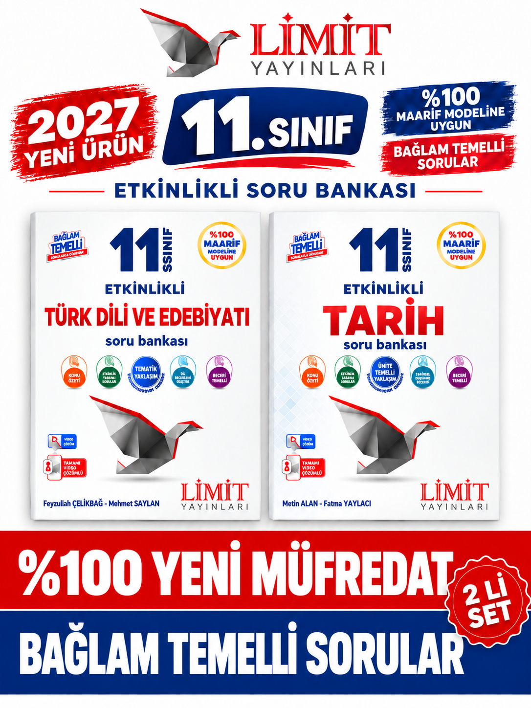 Limit Yayınları Limit 2027 11.Sınıf Edebiyat-Tarih 2 Kitap %100 YENİ MÜFREDAT Etkinlikli Soru Bankası Set(Yeni Ürün) - Limit Yayınları kitap kapağı