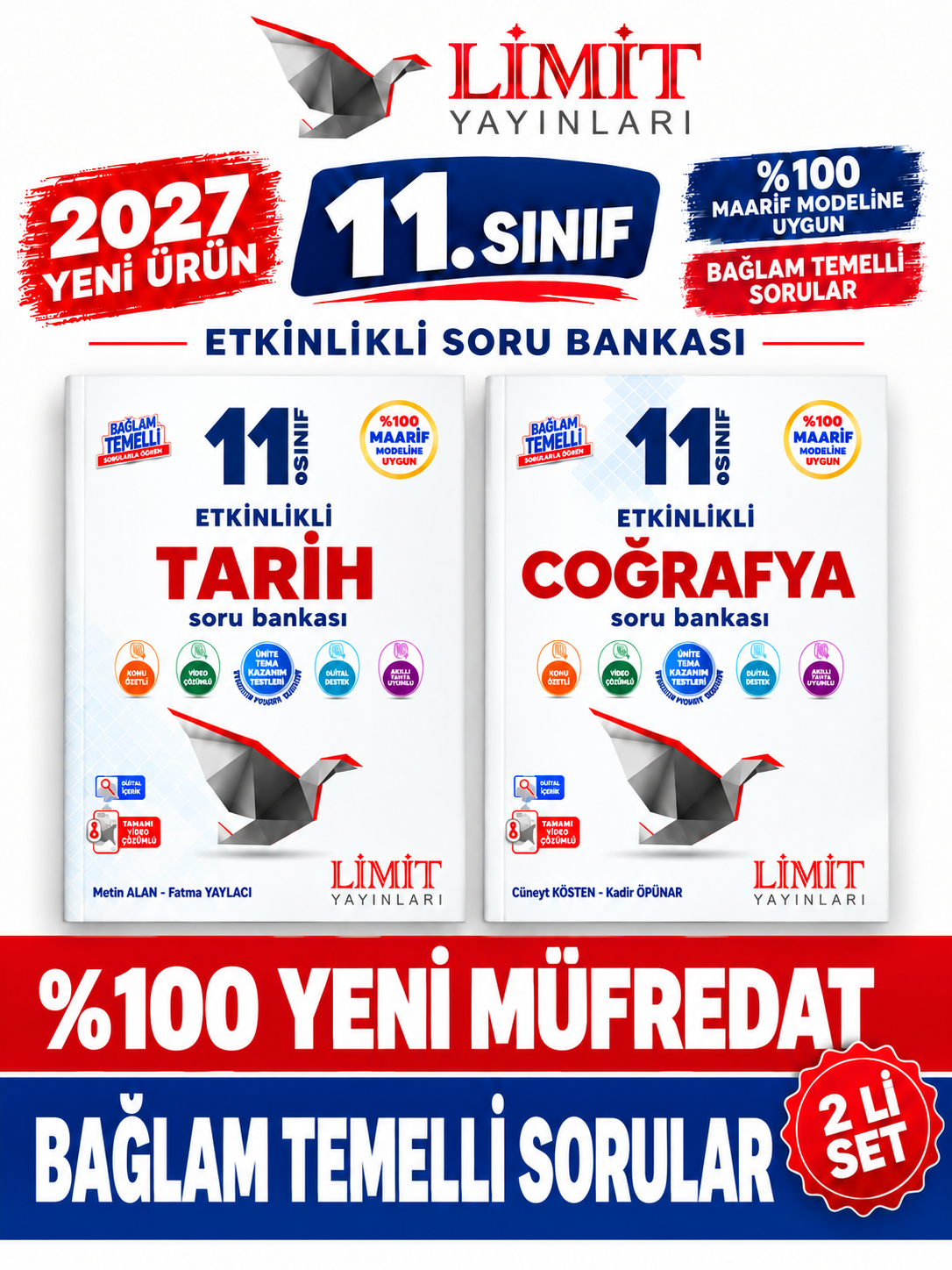 Limit Yayınları Limit 2027 11.Sınıf Coğrafya-Tarih 2 Kitap %100 YENİ MÜFREDAT Etkinlikli Soru Bankası Set(Yeni Ürün) - Limit Yayınları kitap kapağı