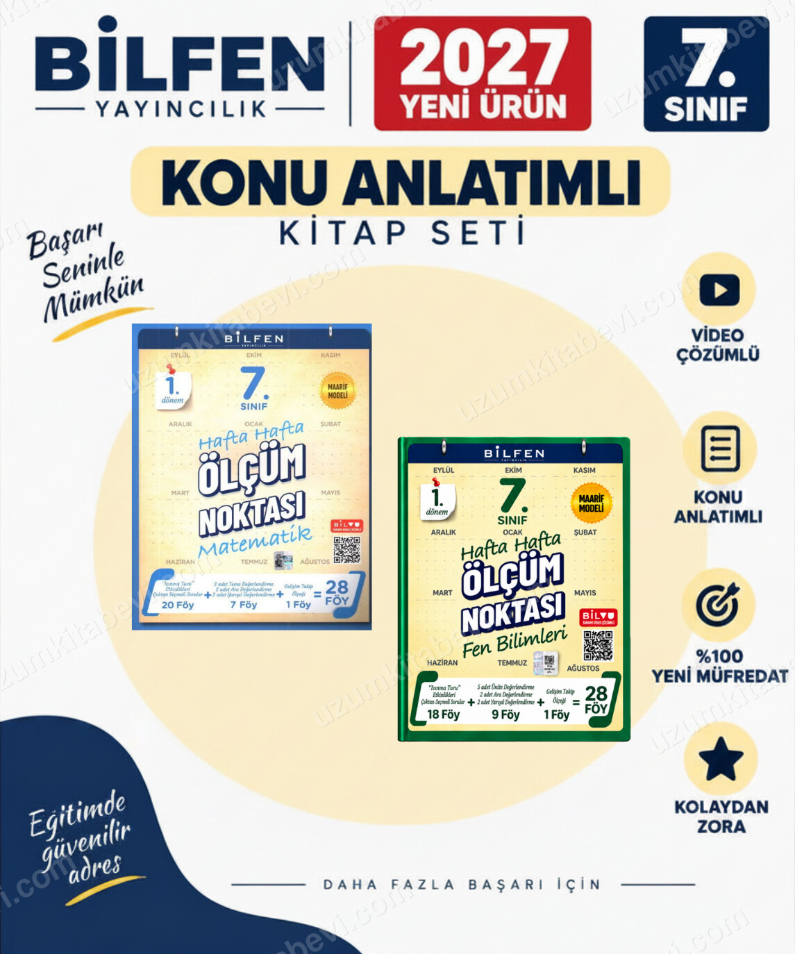 Bilfen Yayıncılık Bilfen 7.Sınıf Ölçüm noktası 2027 Matematik-Fen %100 MAARİF Model Bağlamsal Soru Bankası Seti - Bilfen Yayıncılık kitap kapağı