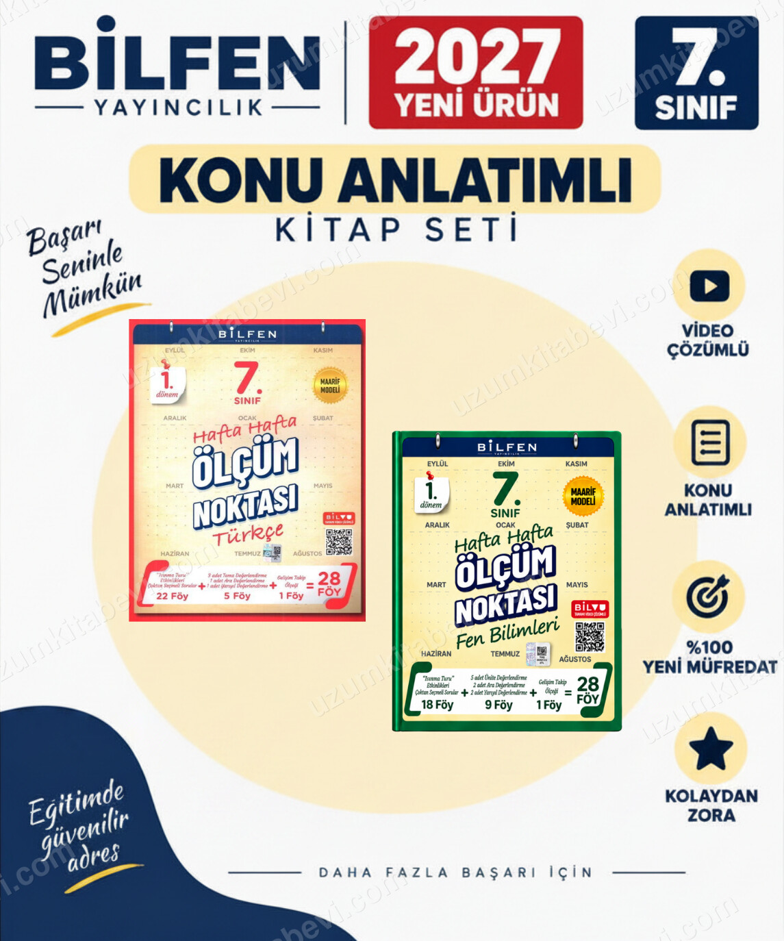 Bilfen Yayıncılık Bilfen 7.Sınıf Ölçüm noktası 2027 Fen-Türkçe %100 MAARİF Model Bağlamsal Soru Bankası Seti - Bilfen Yayıncılık kitap kapağı