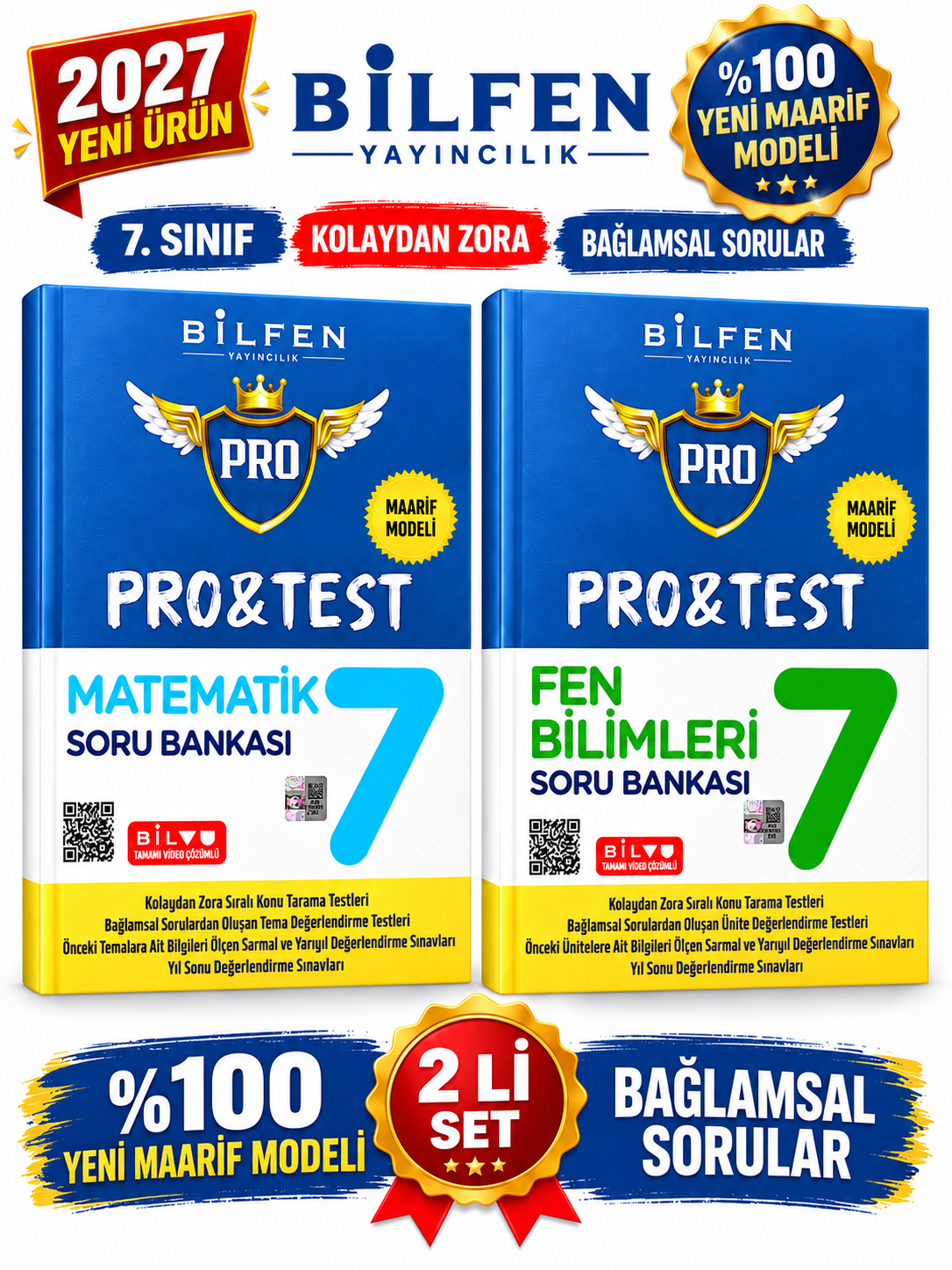 Bilfen Yayıncılık Bilfen 7.Sınıf Protest 2027 Matematik-Fen %100 MAARİF Model Bağlamsal Soru Bankası Seti - Bilfen Yayıncılık kitap kapağı