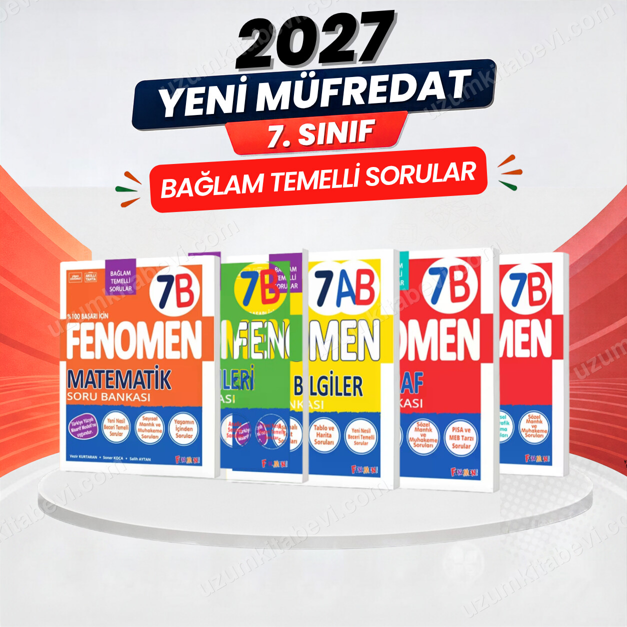 Fenomen Okul Yayınları 2027 7.Sınıf 7B MAT- 7B TÜRKÇE-7B FEN-7B PARAGRAF -7AB SOSYAL Yeni Müfredat Soru Bankası Seti(5 KİTAP) - FENOMEN OKUL YAYINLARI kitap kapağı