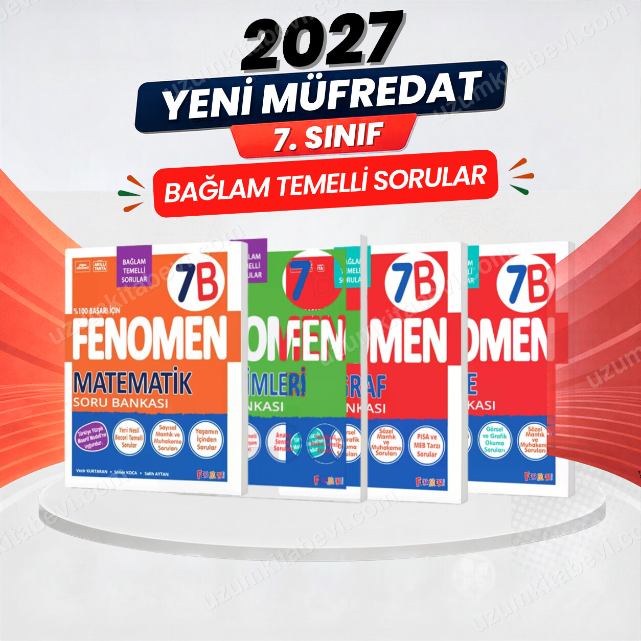 Fenomen Okul Yayınları 2027 7.Sınıf 7B MATEMATİK- 7B TÜRKÇE-7B FEN-7B PARAGRAF -Yeni Müfredat Soru Bankası Seti(4 KİTAP) - FENOMEN OKUL YAYINLARI kitap kapağı