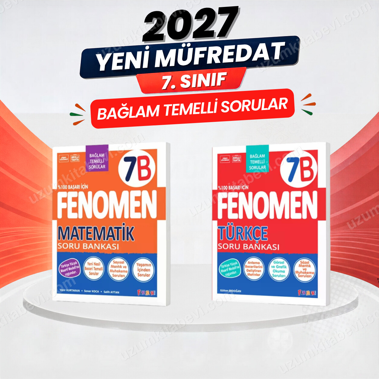 Fenomen Okul Yayınları 2027 7.Sınıf 7B MATEMATİK- 7B TÜRKÇE Maarif Yeni Müfredat Soru Bankası Seti(2 KİTAP)(Orta-Zor) - FENOMEN OKUL YAYINLARI kitap kapağı
