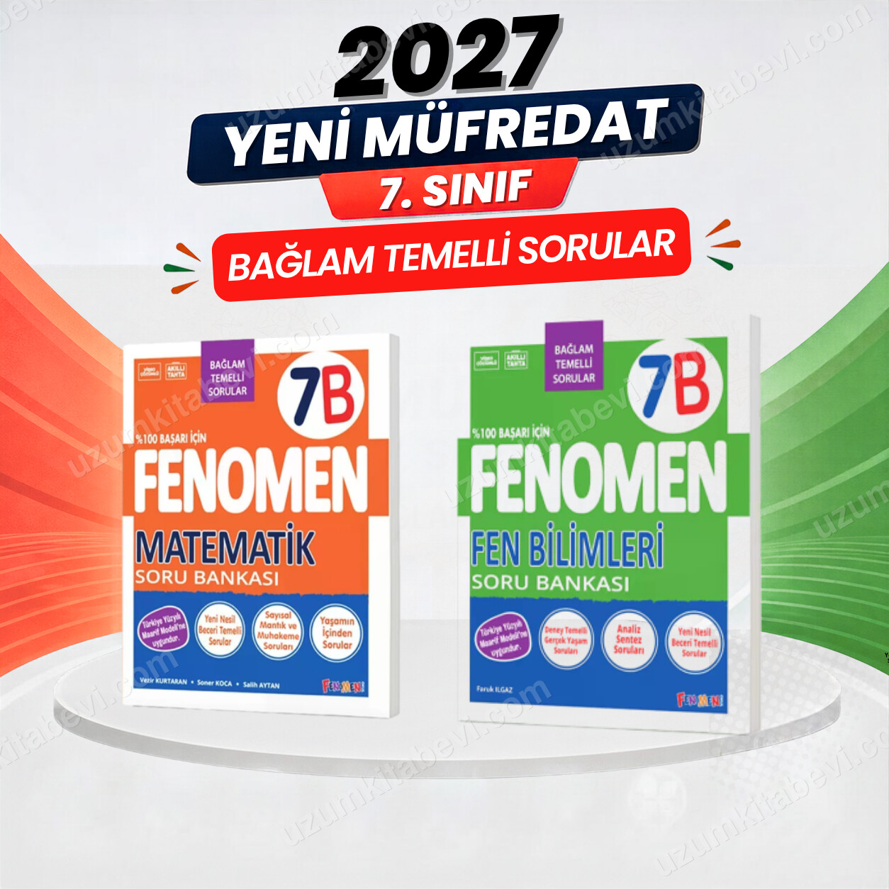 Fenomen Okul Yayınları 2027 7.Sınıf 7B MATEMATİK- 7B FEN BİLİMLERİ Maarif Yeni Müfredat Soru Bankası Seti(2 KİTAP)(Orta-Zor) - FENOMEN OKUL YAYINLARI kitap kapağı